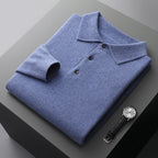 NordicLuxe Cashmere Merino Wool Polo Shirt, Stockholm Style