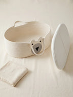 Bear Shaped Changing Basket In Cotton Rope For Nursery