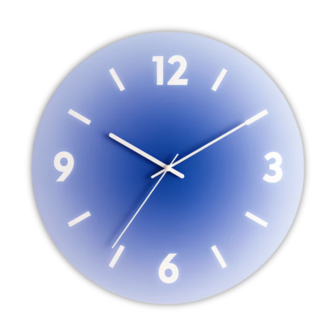 Horloge murale en verre NovaLuxe avec mouvement à balayage silencieux