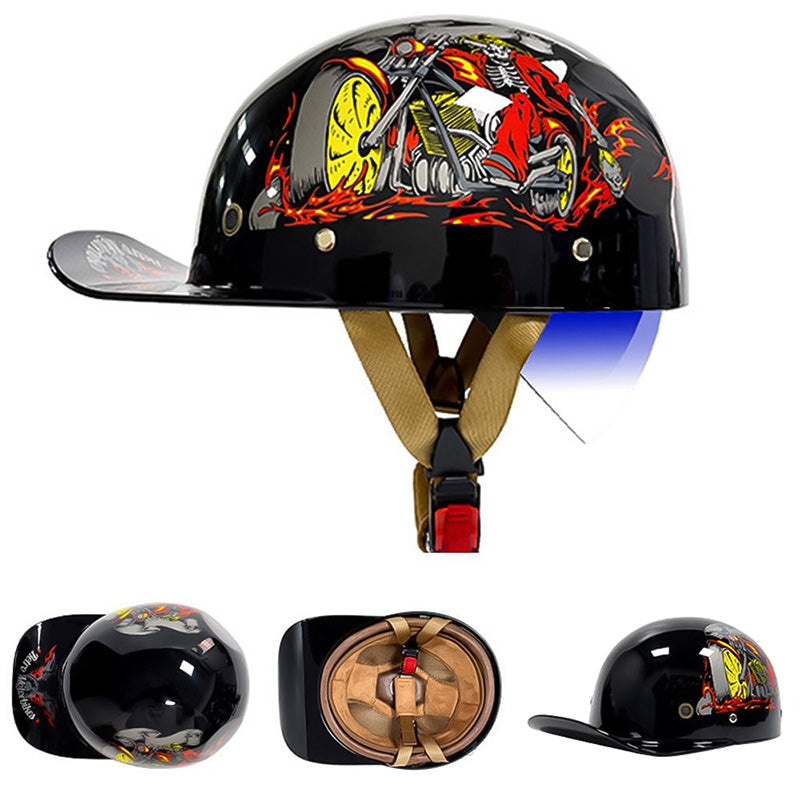 Casque demi-coque style baseball ZenForge DOT homologué coque ABS mousse EPS