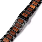 Aveline Doğal Kırmızı Sandal Ağacı ve Metal Kayış Samsung Watch Ultra için