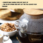Wilmax Thermo Glass Teapot 54 Oz, Stovetop Safe for Tea Lovers