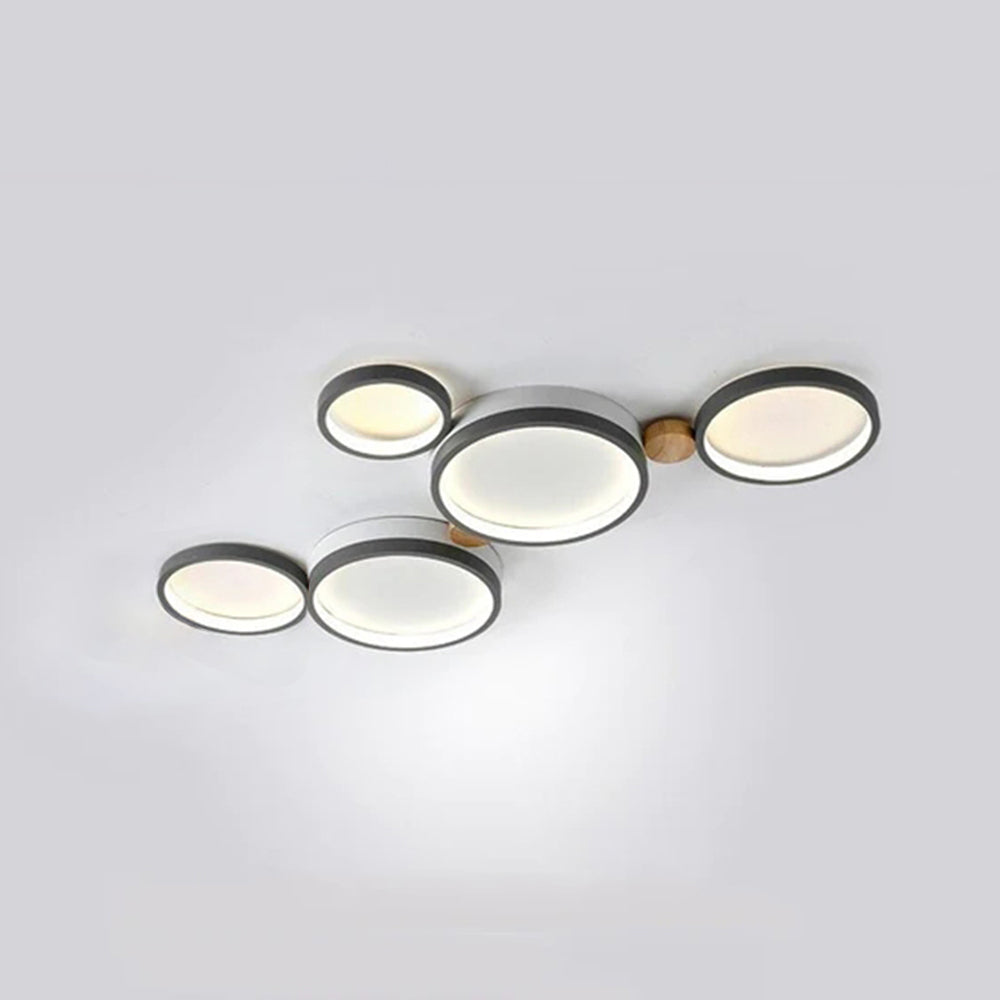 Lampa sufitowa NovaLumen biała z szarym metalem nowoczesny design