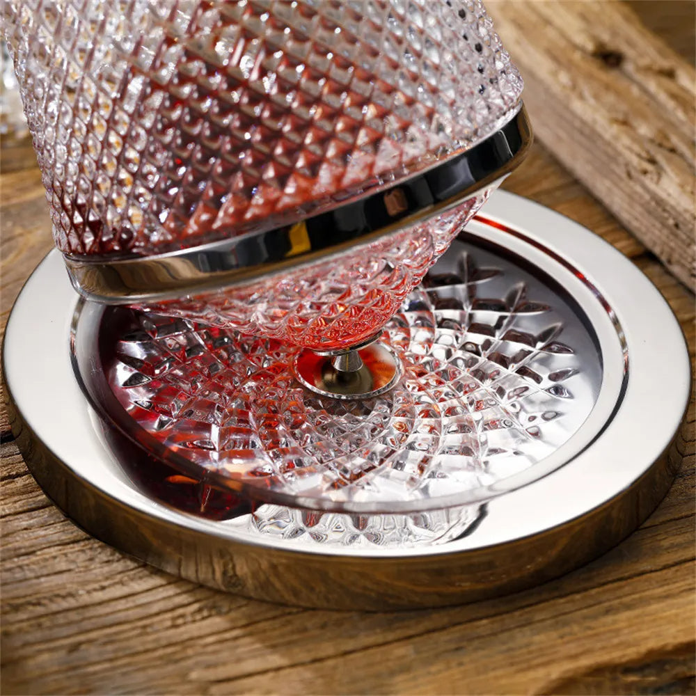 Decanter Wain Kristal AureoSpin 1500ml Dengan Putaran Bulat