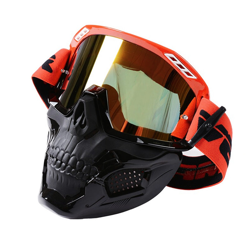 Schädel-Gesichtsmaske für Motorradfahrer mit stoßfestem Visier