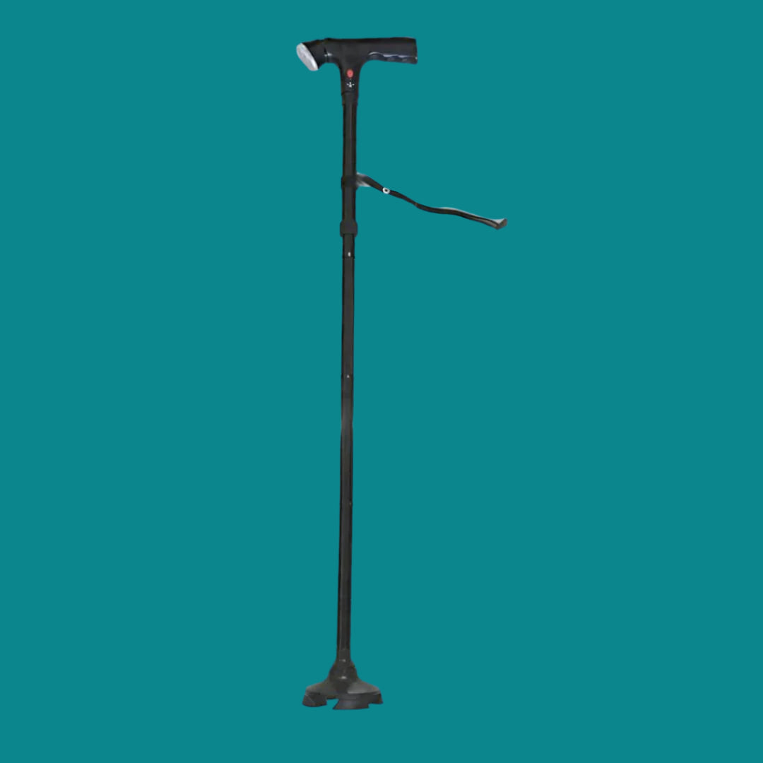 Baston telescopic TrailEase cu lumină LED și alarmă