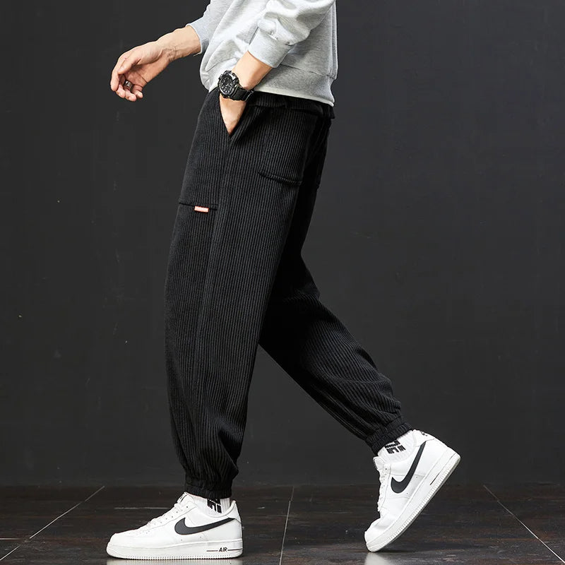 Pantaloni jogger confortabili Creston din catifea pentru purtare casual