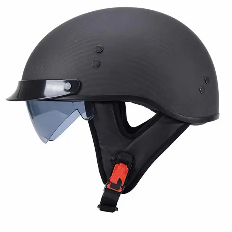 Retro Carbon Fiber Half Face Helmet For Riders DOT ECE Certified