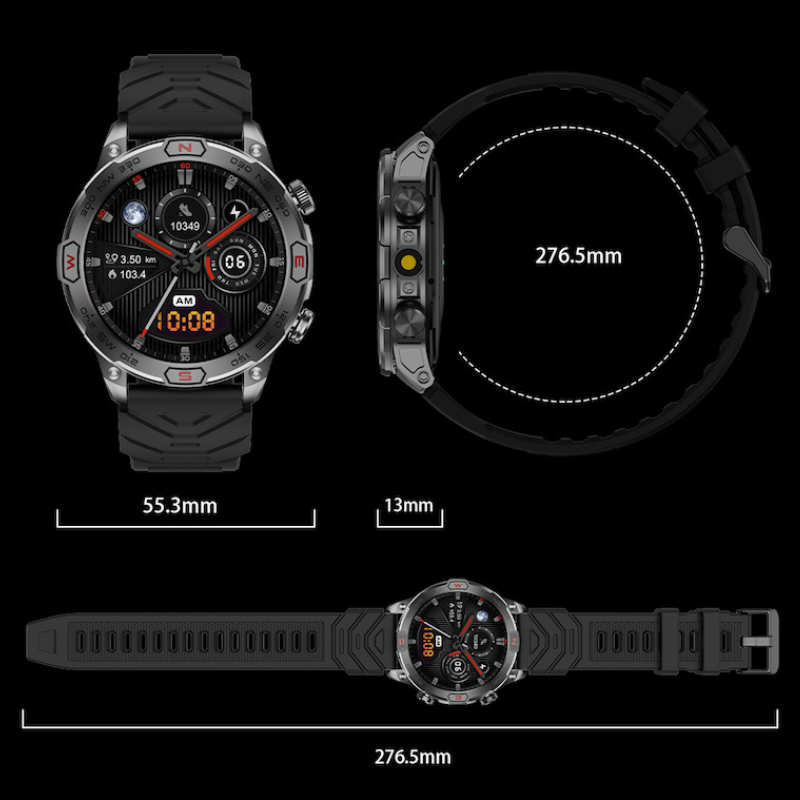 RidgePulse Pro Reloj Inteligente GPS para Exterior con Monitor de Ritmo Cardíaco y Seguimiento de SpO2