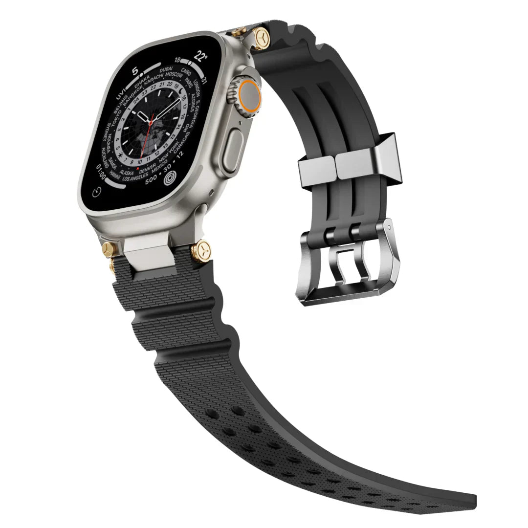ArloGear Silicone Band With Mechanical-Style Design For Apple Watch