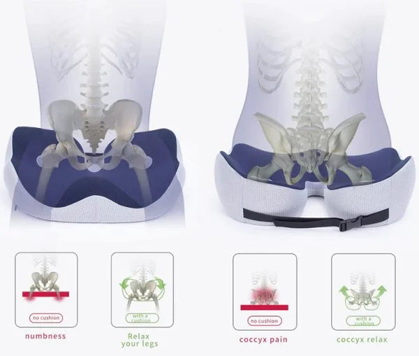 Cuscino in Memory Foam con Comfort per Ossa Ischiatiche per Supporto Lombare