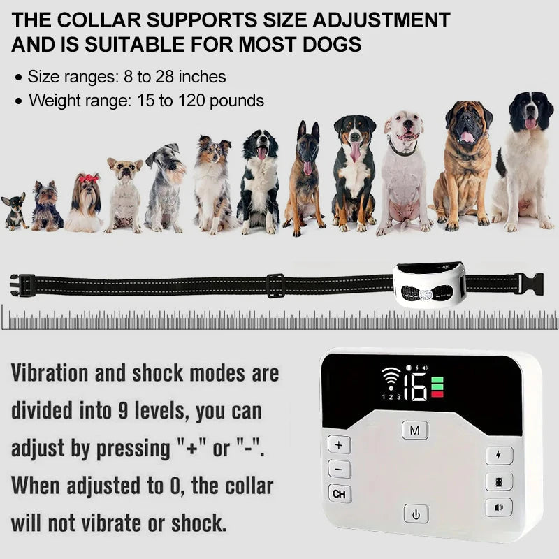 Two-In-One Wireless Fence For Dogs With Outdoor Collar Training