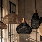 Asterra håndvævet rattan loftspendel til boho-dekoration