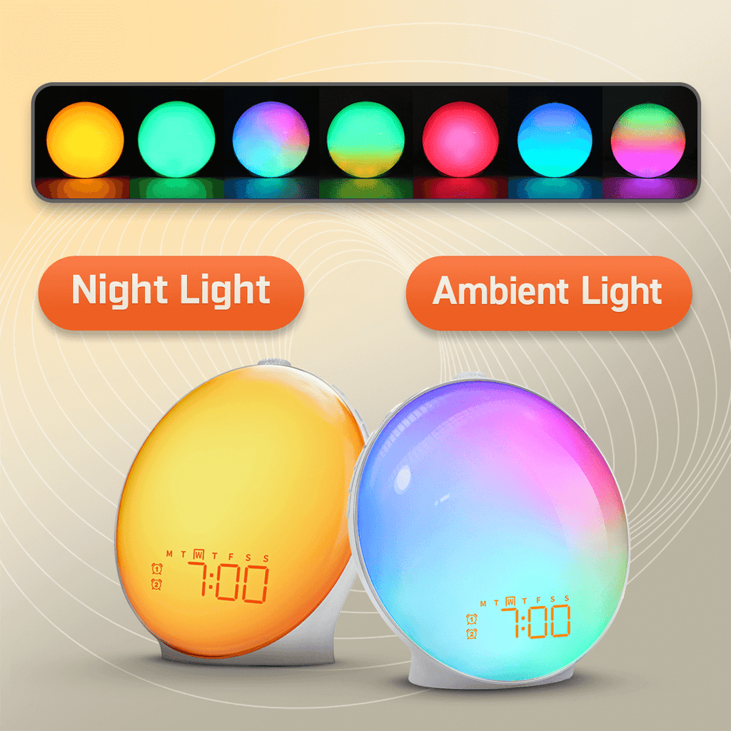 LumaRise LED Clock With Snooze And Natural Light For Bedrooms