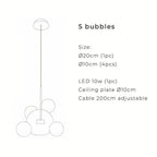 Candeeiro de Teto Pendente em Vidro Estilo Nórdico com Esferas Foscas ou Transparentes