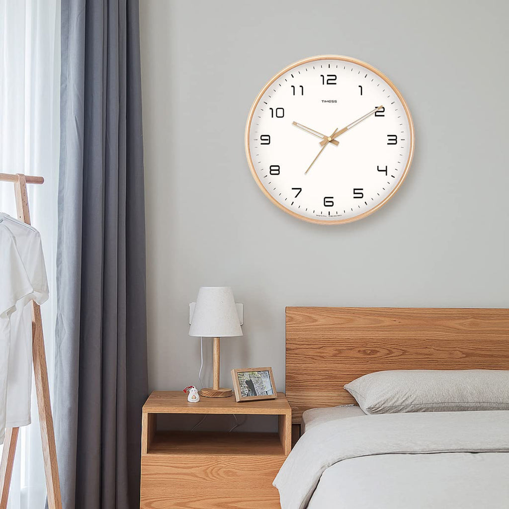 Ceas de perete din lemn masiv AuroraWood pentru decorul casei, în stil analogic
