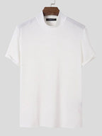 Herre T-skjorte med Slim-Fit og Høy Hals for Moderne Casual Stil