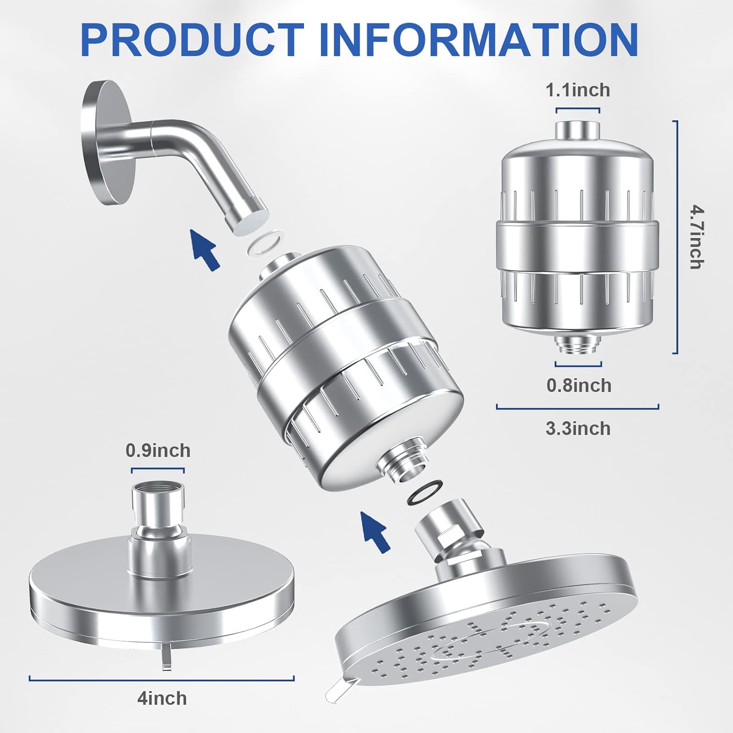 HydraVive filtrationsbruserhoved til strålende hud og sundere hår