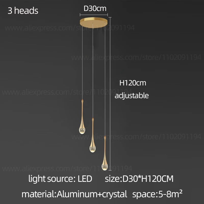 Gilded Teardrop Ceiling Light For Living Areas Home Use
