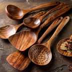 Conjunto de Utensílios de Cozinha em Teca Hearthwood para Cozinha Diária
