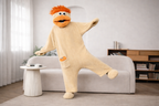 Monster Onesie Nattøjssæt med Overdimensioneret Kam og Matchende Tøfler