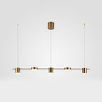 Lyria Trommel-Pendelleuchte, Licht in Schwarz-Gold-Finish, 3 bis 5 Lichter