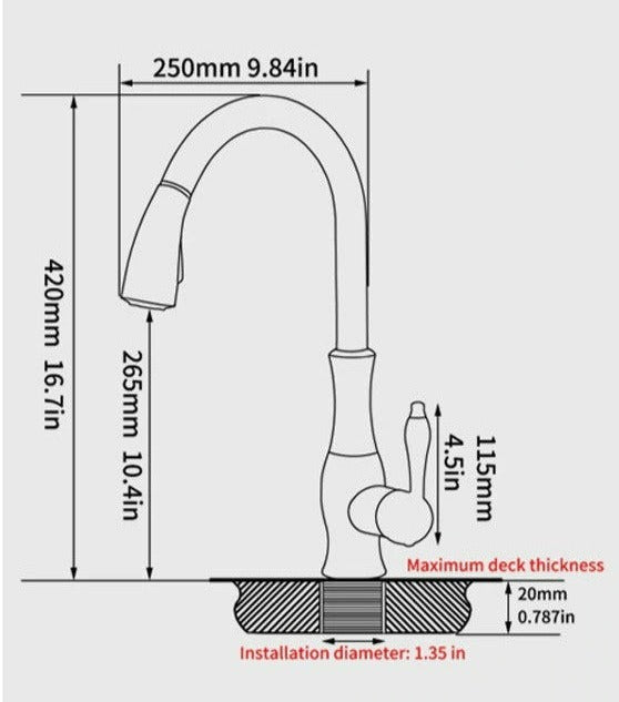 VelaFlow Durable Kitchen Faucet Featuring Pull-Out Spray