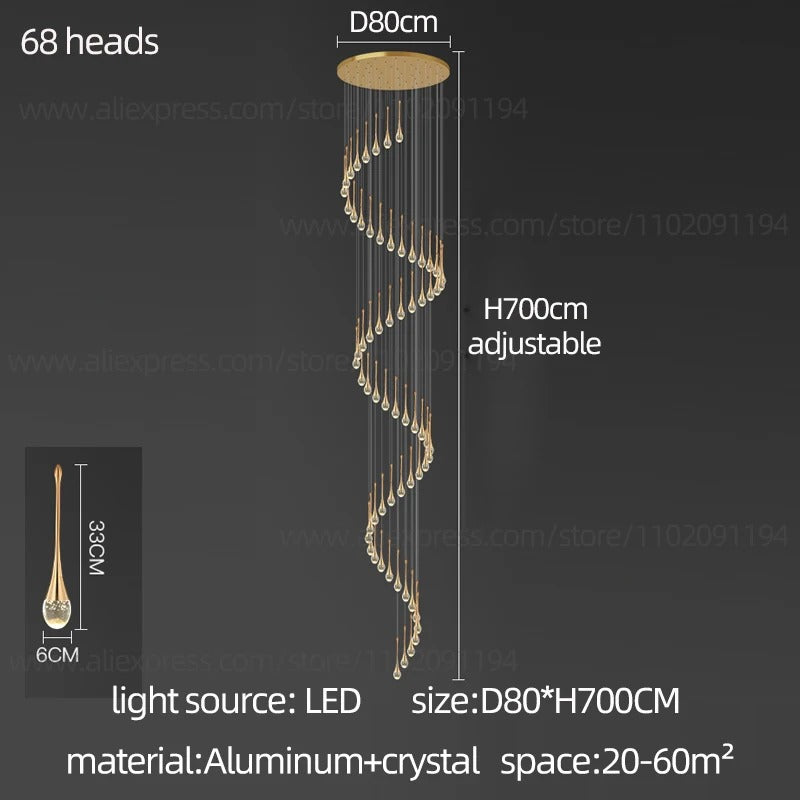 Gilded Teardrop Ceiling Light For Living Areas Home Use