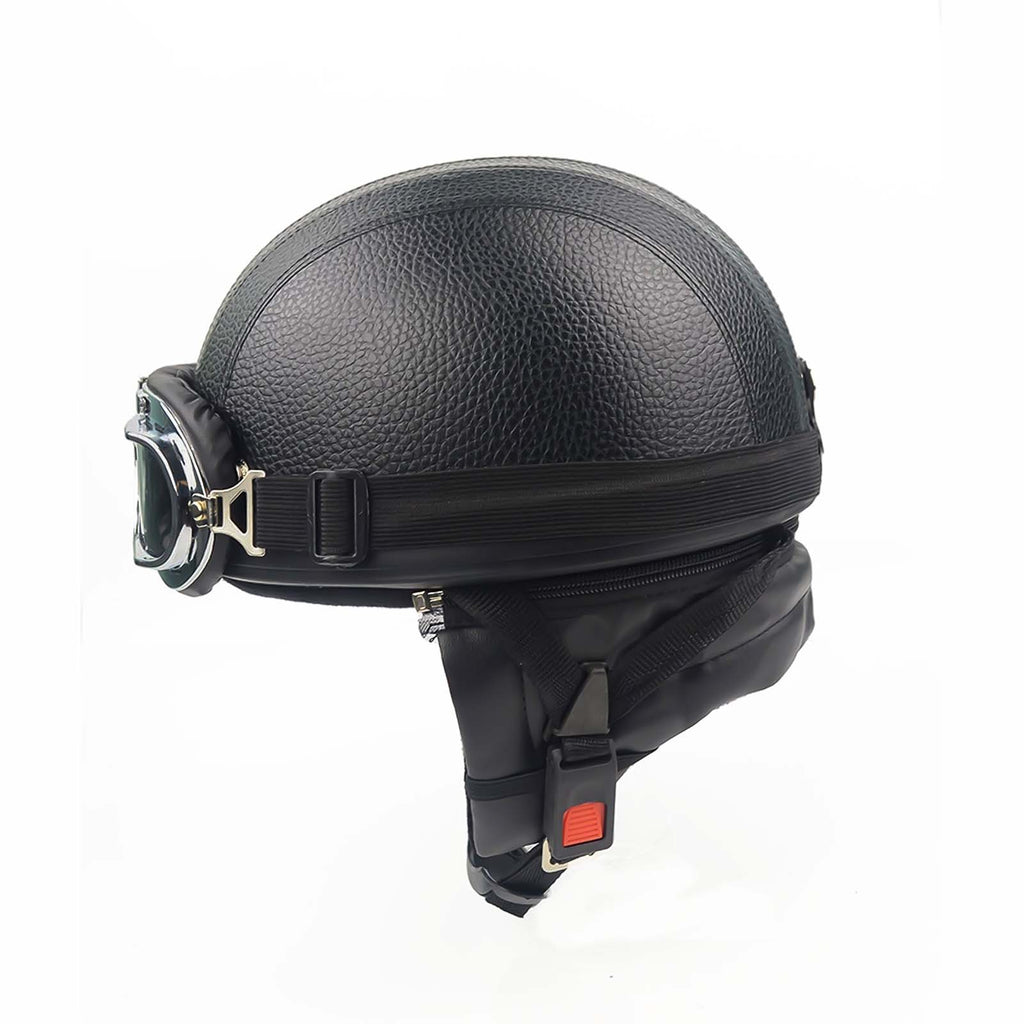Harley Riders Vintage Gloss Half Helmet With Quick-Release Buckle
