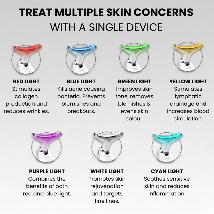EMS Facial Care Device With Seven-Color LED Heat And Cleansing Vibration