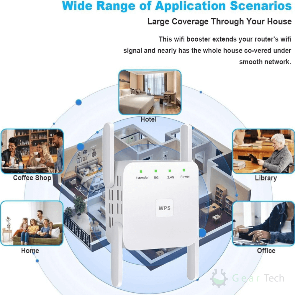 AeroLink Ultra Dual-Band WiFi Extender For Home Use And Garden