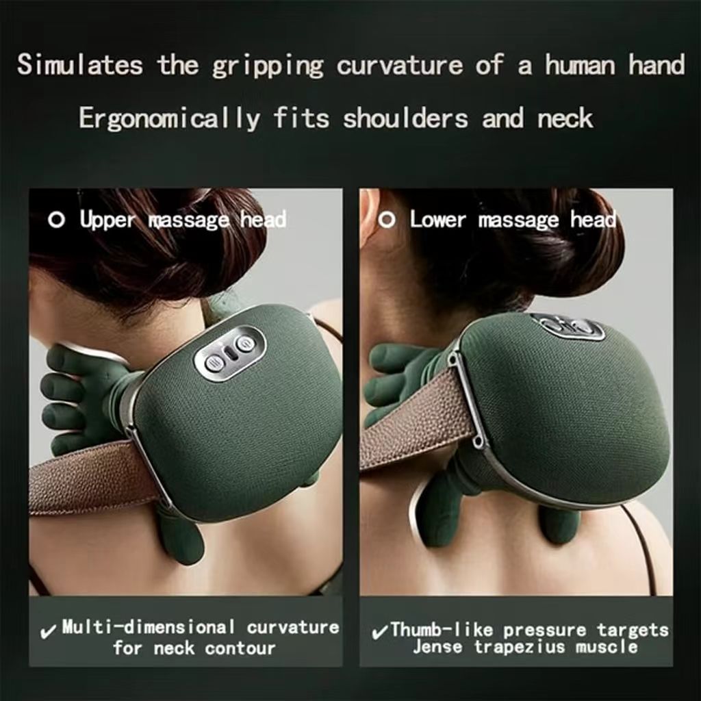 Shiatsu nyak- és vállmasszírozó hővel – mély enyhülés fáradt izmoknak