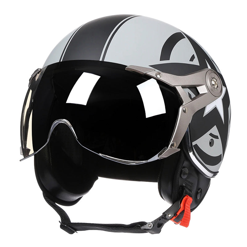 Casco Retro NovaStride con Visiera a Bolle e ABS Leggero