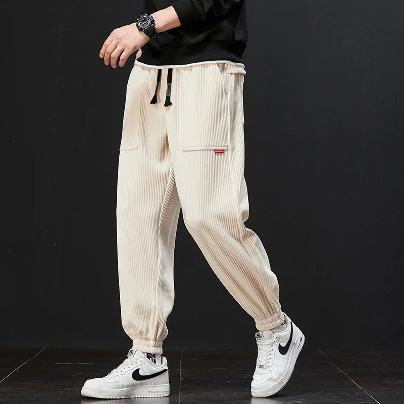 Pantaloni jogger confortabili Creston din catifea pentru purtare casual