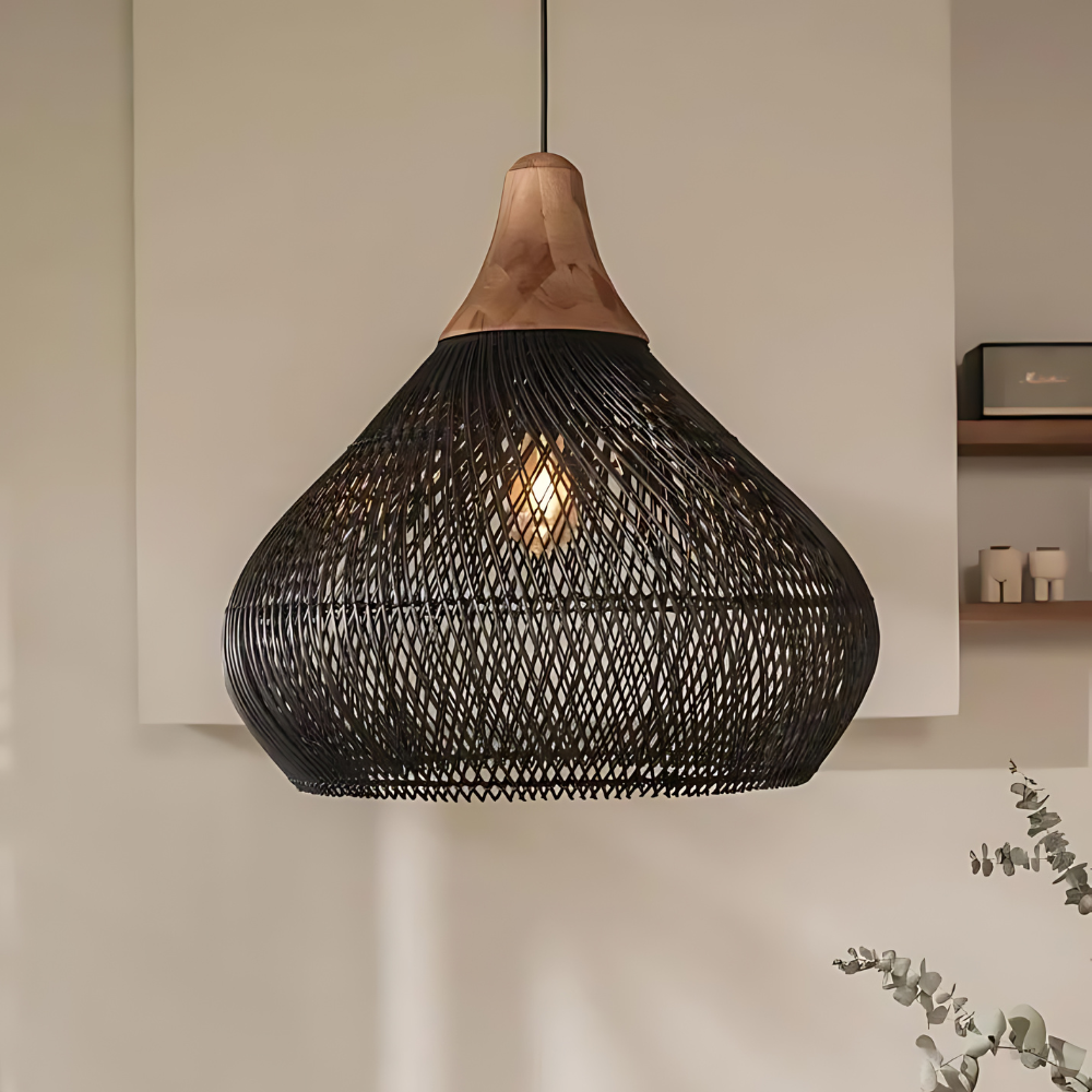 Asterra håndvævet rattan loftspendel til boho-dekoration