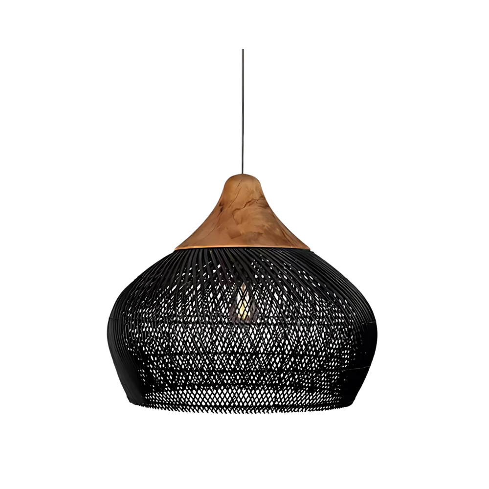 Asterra håndvævet rattan loftspendel til boho-dekoration