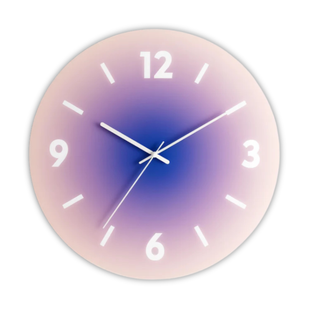 Horloge murale en verre NovaLuxe avec mouvement à balayage silencieux