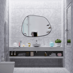 Miroir Nuage En Cadre Bois Doré Avec Design Asymétrique Décalé