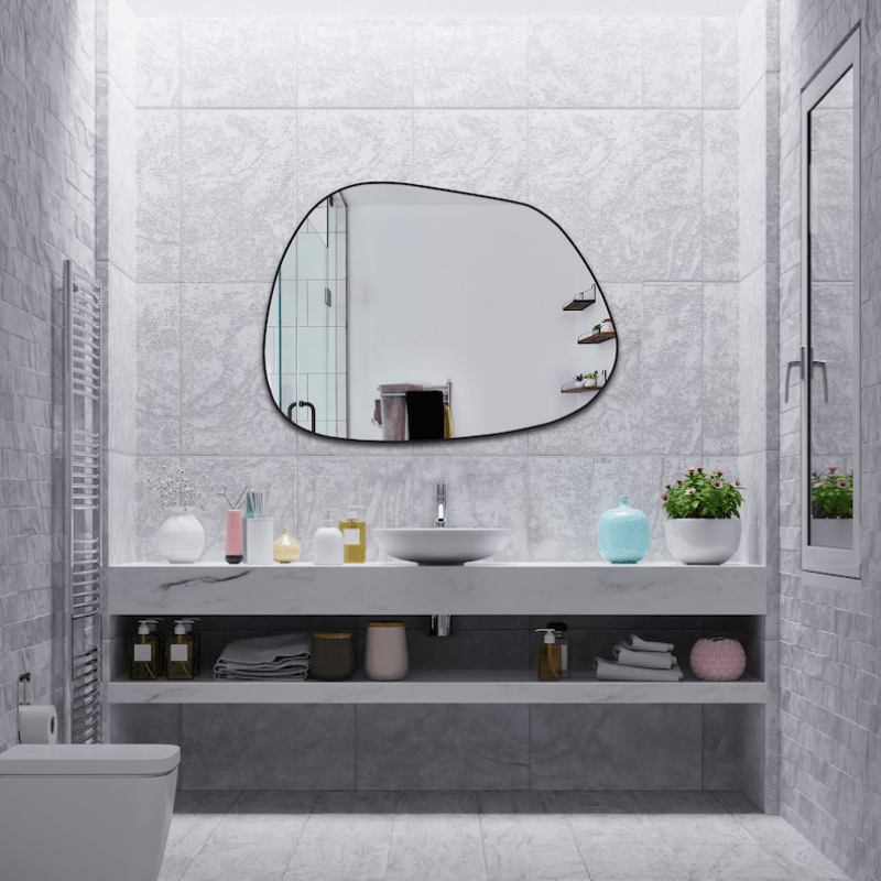 Miroir Nuage En Cadre Bois Doré Avec Design Asymétrique Décalé