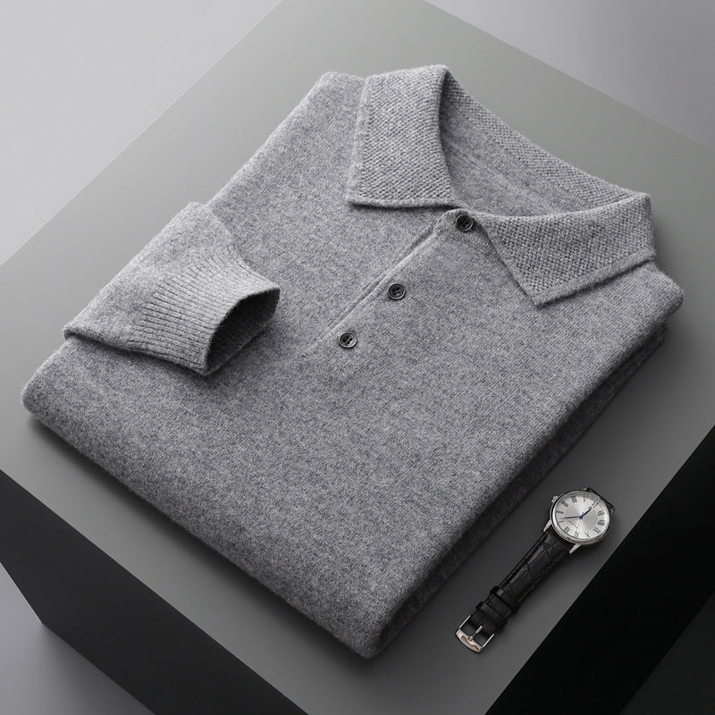 NordicLuxe Cashmere Merino Wool Polo Shirt, Stockholm Style