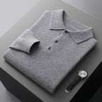 NordicLuxe Cashmere Merino Wool Polo Shirt, Stockholm Style