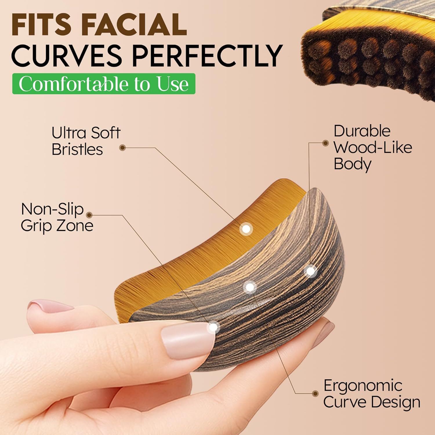 Facial Contouring Brush For Puff Reduction And Lift