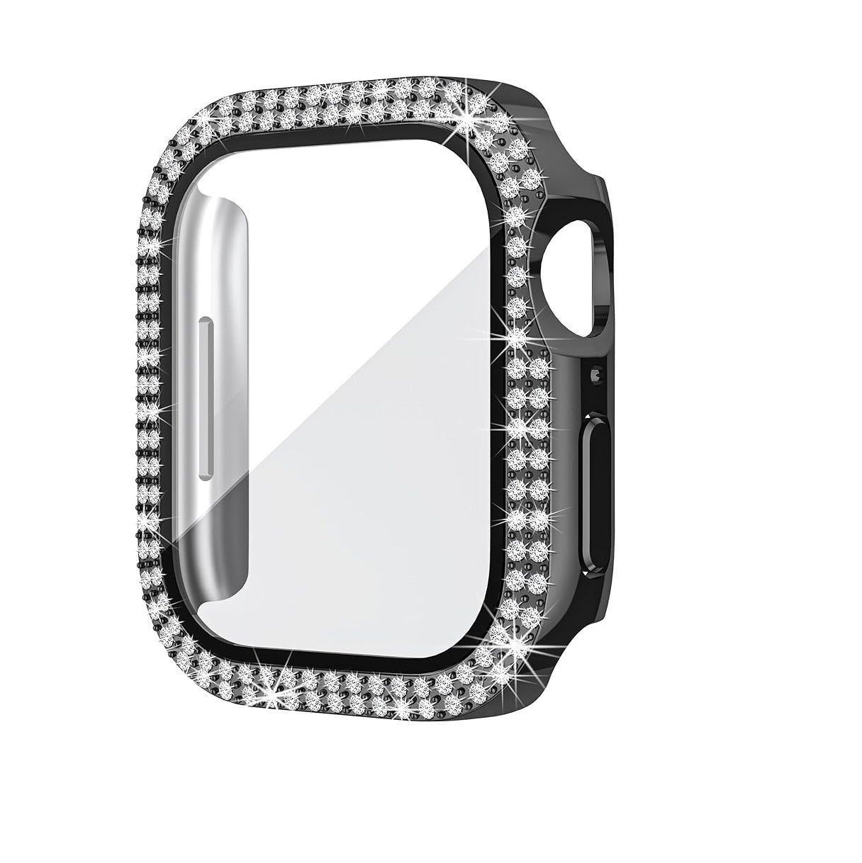 Apple Watch-etui med hærdet glas og rhinsten-detaljer
