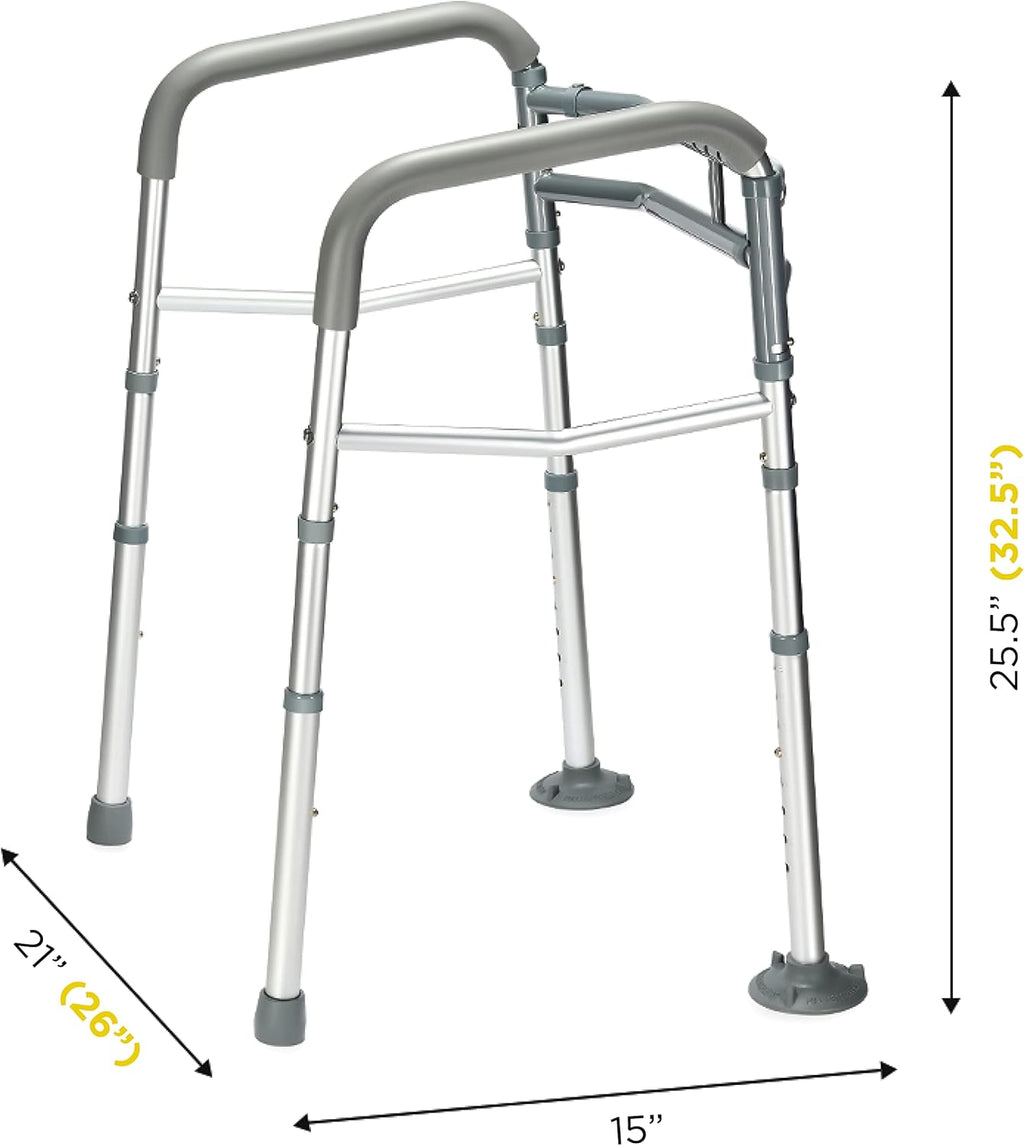 Barra de soporte GripGuard para inodoro para adultos mayores con soporte ajustable