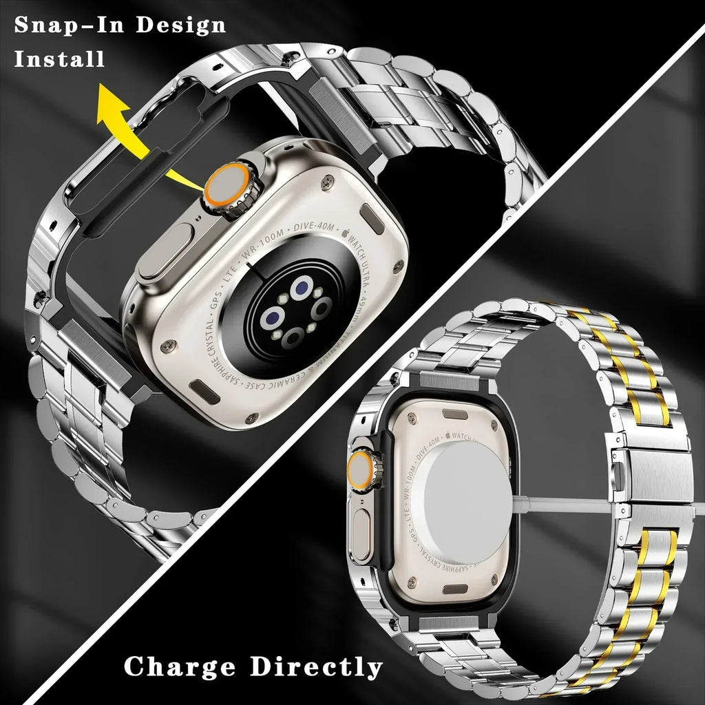 Alera Apple Watch Stainless Steel Band With Protective Case