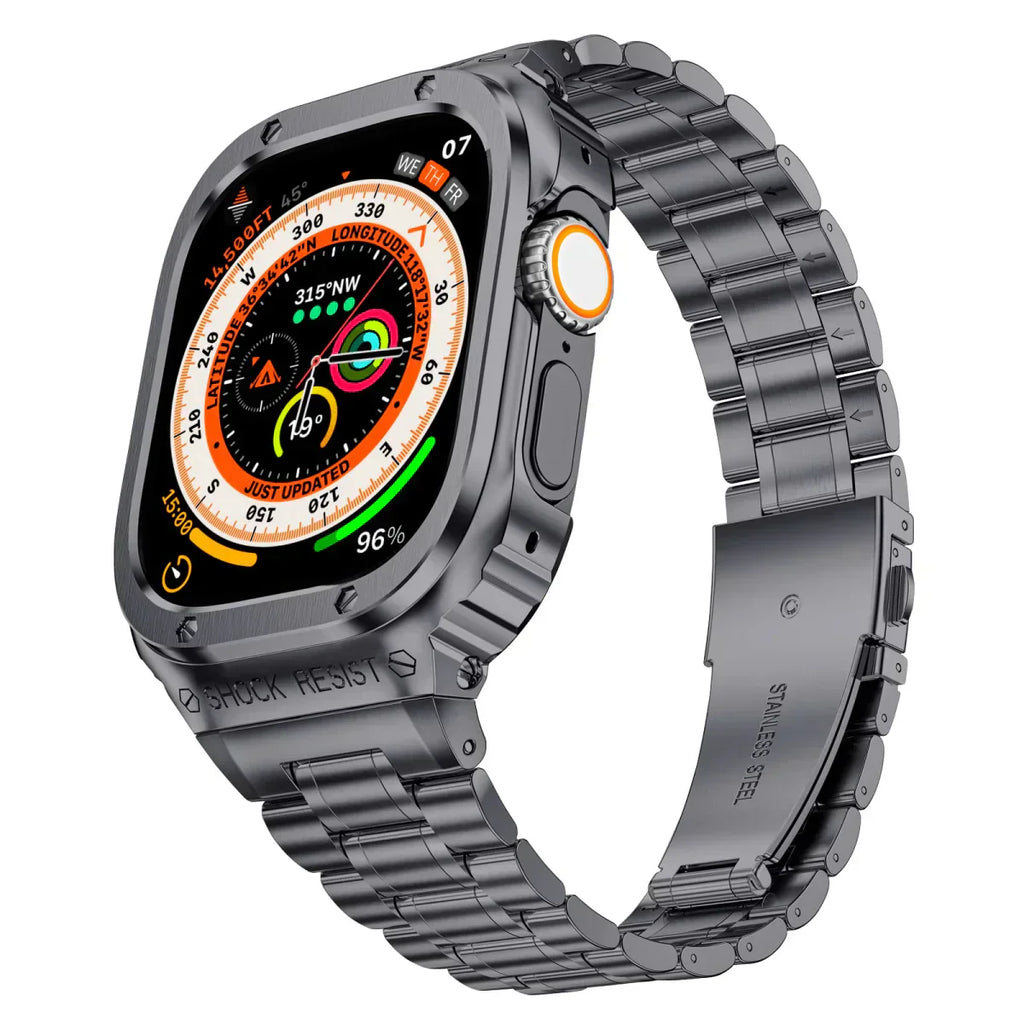 Alera Apple Watch Stainless Steel Band With Protective Case