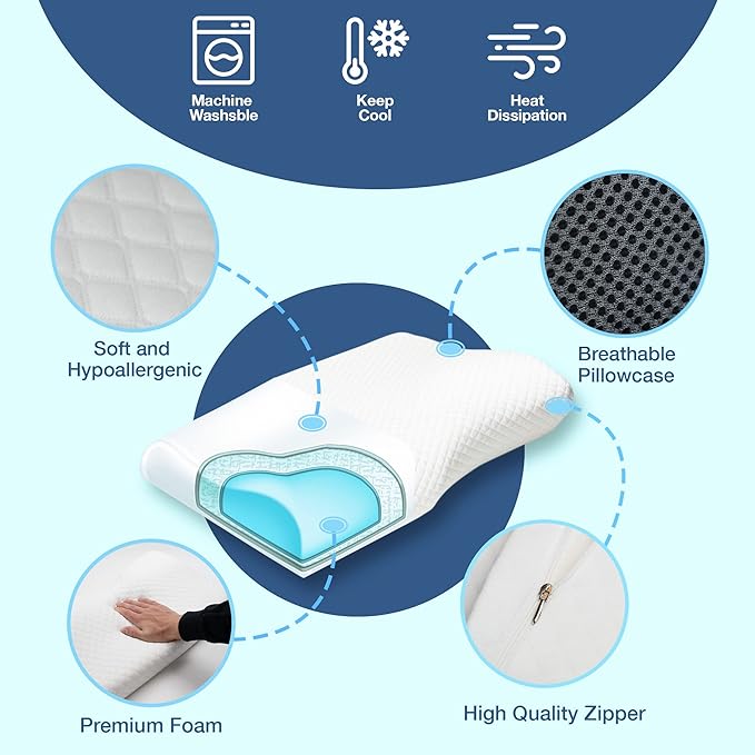 SomnoNova Deep Sleep Ergonomic Pillow For Snore Reduction