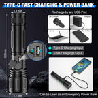 LumenForge 100000 Lumen Tactical Flashlight With 5000mAh Battery