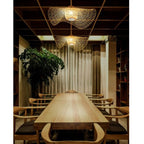 Nokari Rattan Boho Taklampa med japansk stil och varm glöd