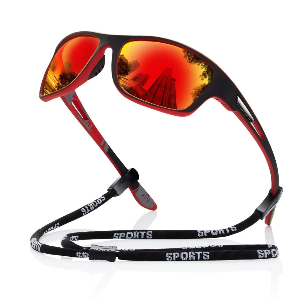 Men's UV400 Polarised Wrap Sunglasses Ideal For Cycling And Running